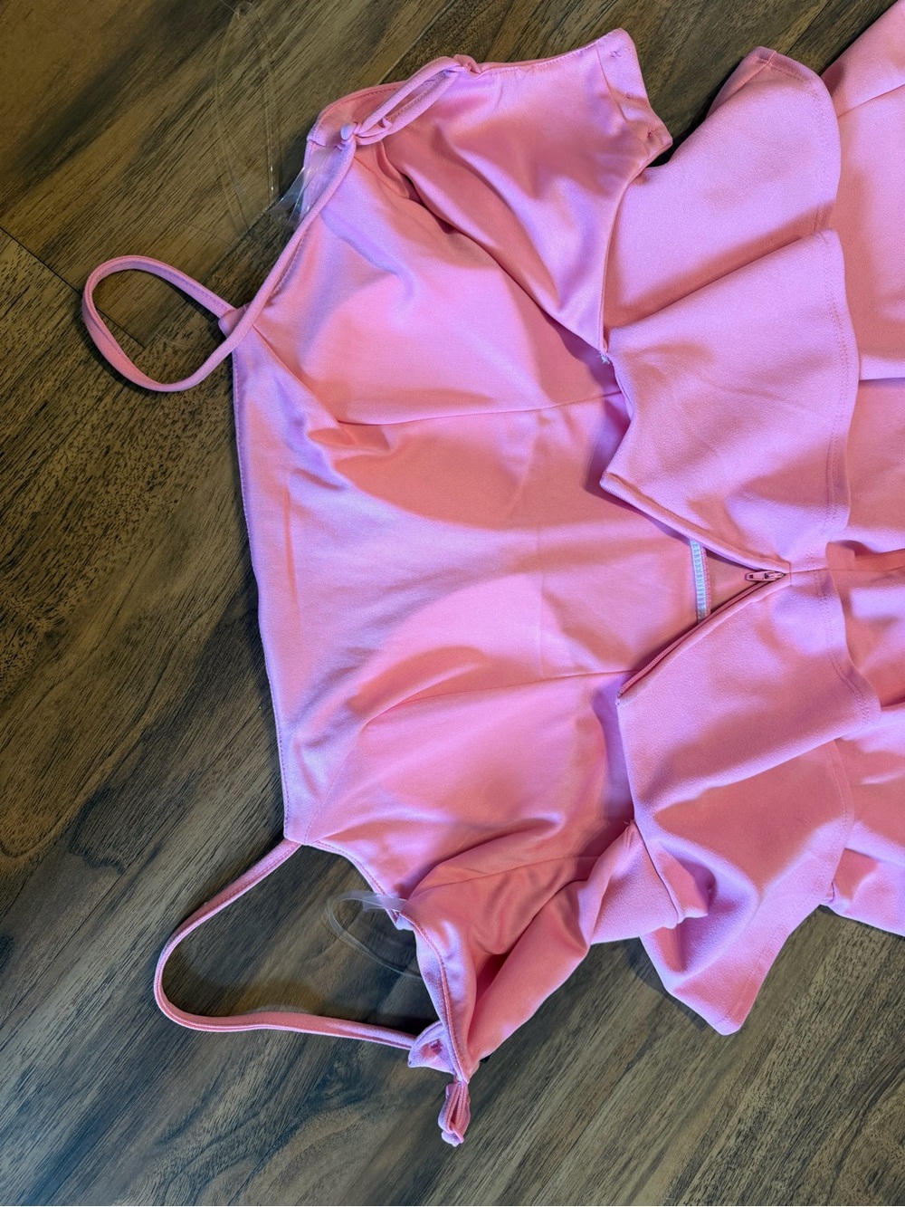 Pink Layered Ruffle Mini Dress - Picture 8 of 8